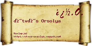 Ötvös Orsolya névjegykártya